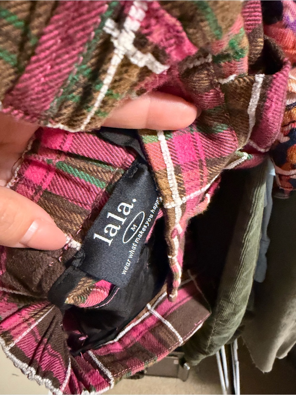 Dressed in LALA Brown and Pink Plaid Wide-Leg Pants - Picture 5 of 7